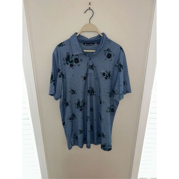 Travis Mathew Mens Polo Speed Runner Floral XL - Picture 1 of 4